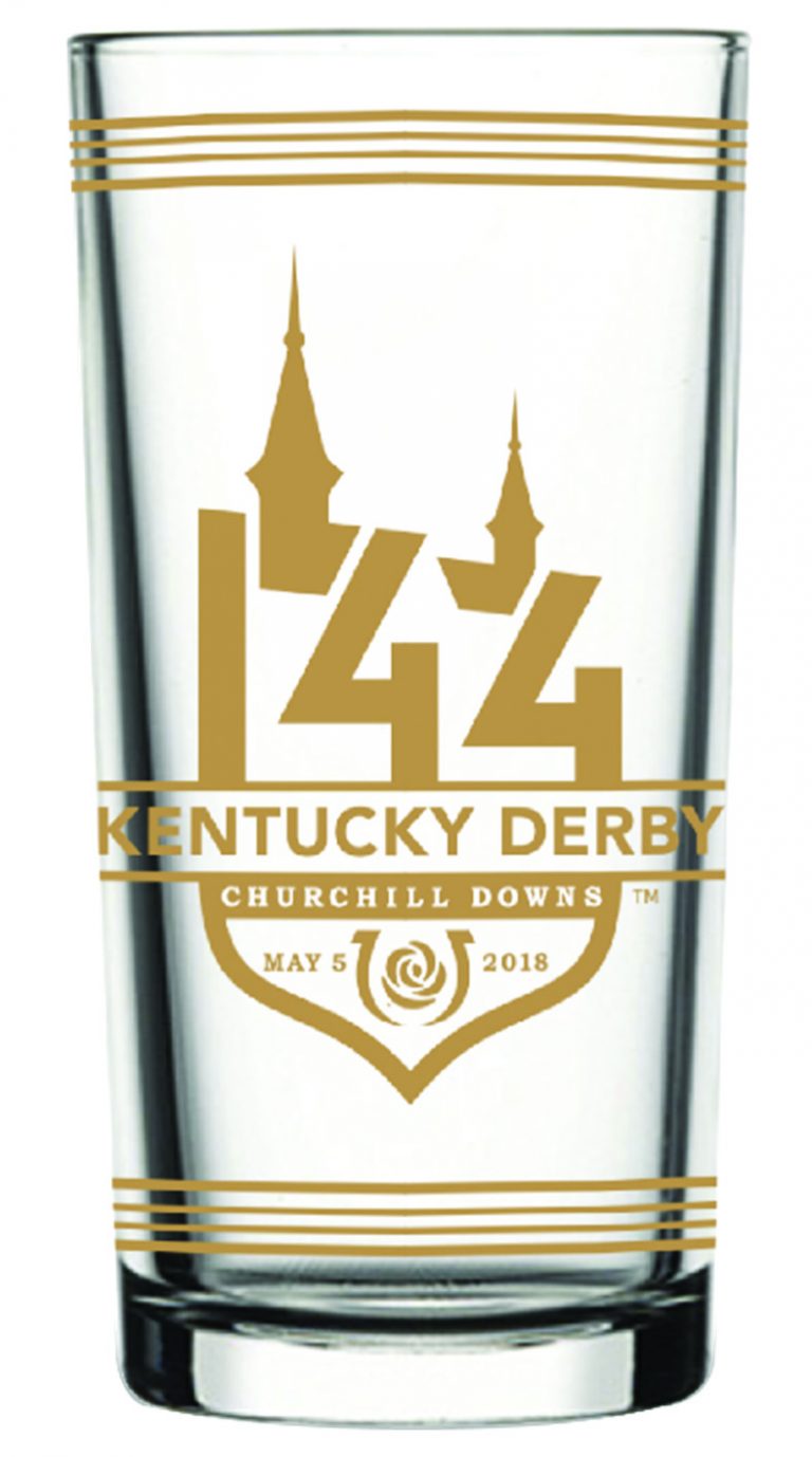 Limited Edition Gold Numbered 144th Kentucky Derby Glass with