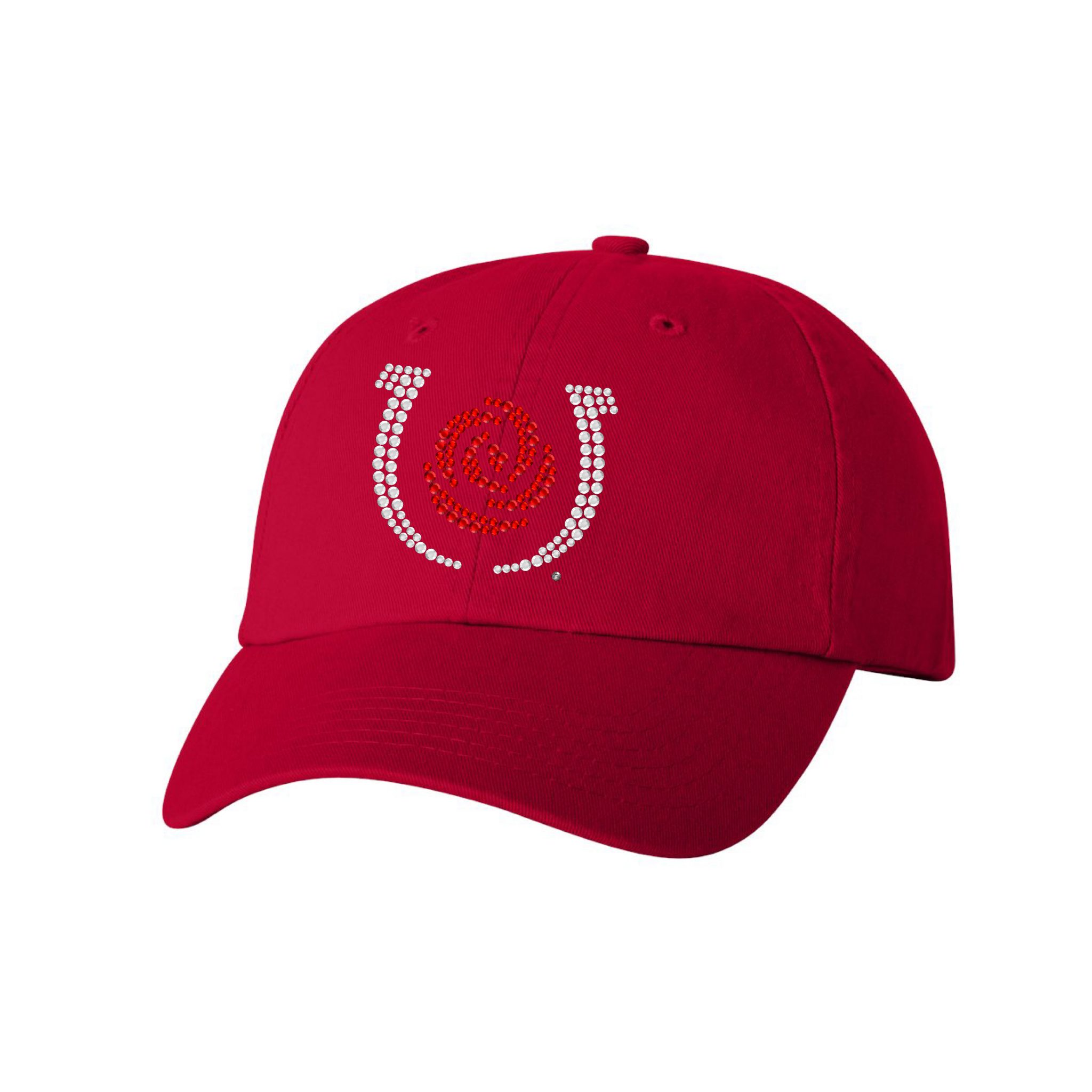 Kentucky Derby Icon with Rose Ladies Cap with Bling Red Derby Gifts
