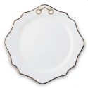 Equestrian Gold Bit Bone China Scallop Charger with Gold Rim