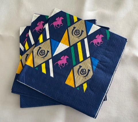 Rich Navy Kentucky Derby Icon Beverage Napkins