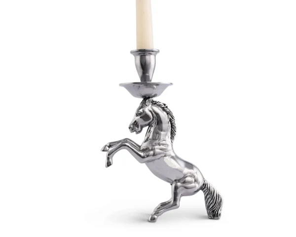 Arthur Court Rearing Horse Candlestick