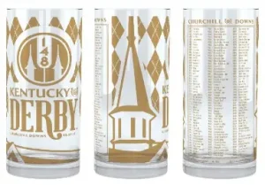 Official Limited Edition 148 Kentucky Derby Gold Glass