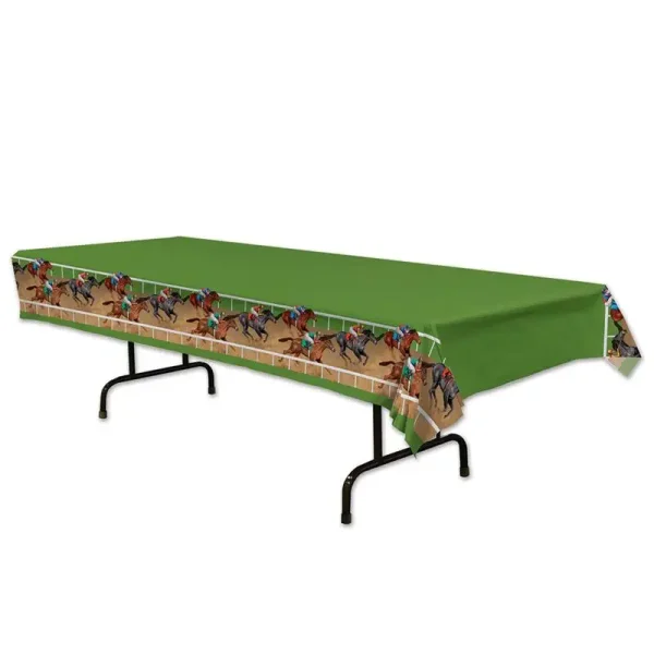 Plastic Table Cloth with Racing Motif