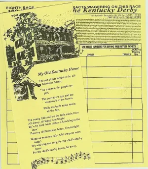 Program Blanks with Words to "My Old Kentucky Home"