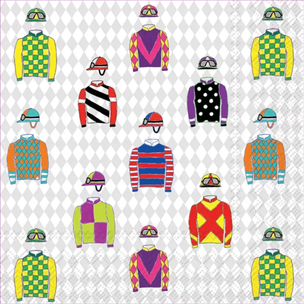 Multi Jockey Silks Beverage Napkins