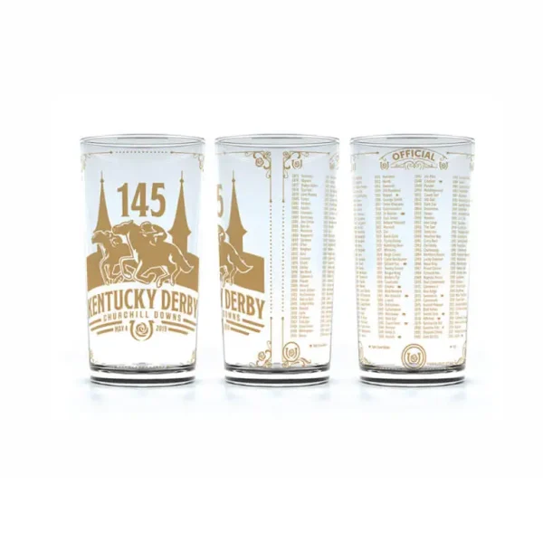 Limited Edition Gold Numbered 145th Kentucky Derby Glass