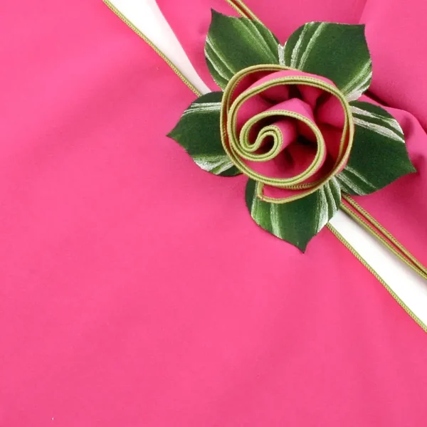 Hot Pink Banquet Napkins with Honey Dew Trim with Cuffs