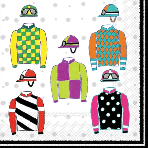 Multi Jockey Silks Luncheon Napkins