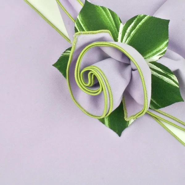 Lilac Banquet Napkins with Honey Dew Trim with Cuffs