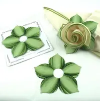 Mint Leafy Napkin Ring/Cuff - Set of 4