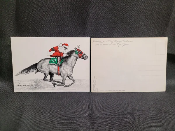 Racing Santa Post Card