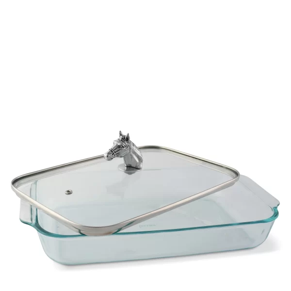 Arthur Court Horse Head 3 Quart Pyrex Baking Dish