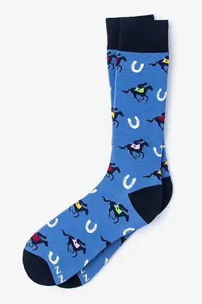 "Talk Derby To Me" Blue Men's Socks