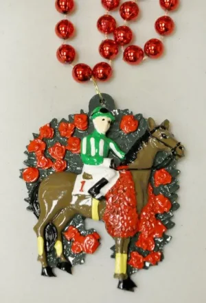 Derby Celebration Beads with Horse & Jockey Medallion