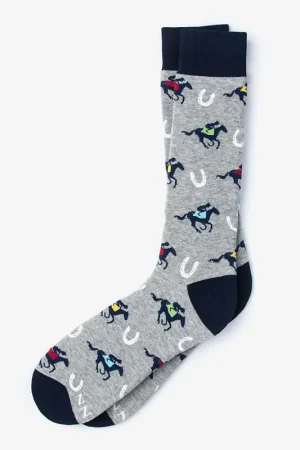 "Talk Derby To Me" Gray Men's Socks
