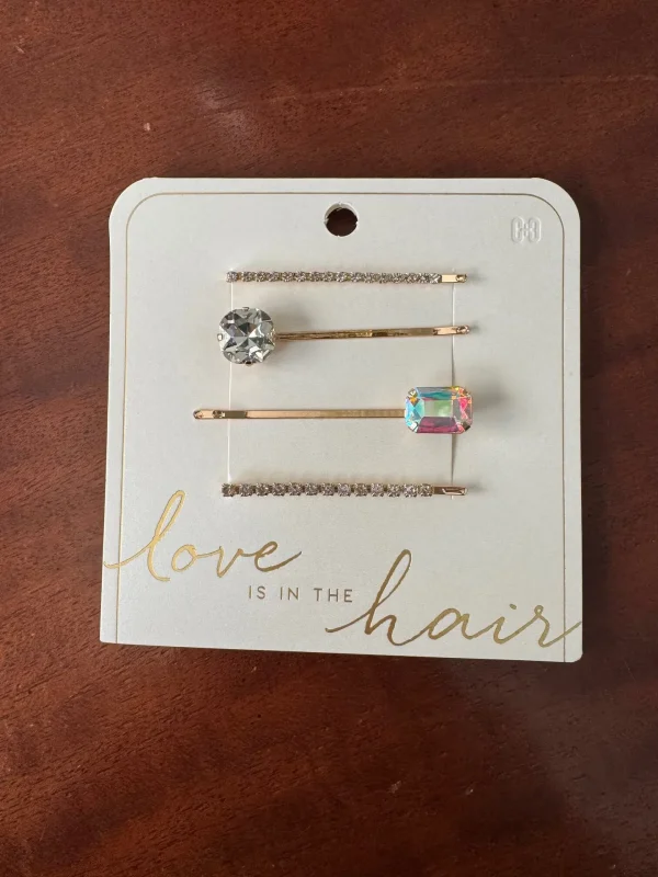 Shelby Rhinestone Hair Pins on Gold