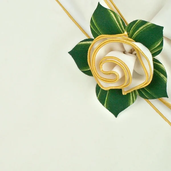 Ivory Banquet Napkins with Gold Trim
