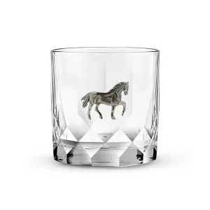 MENAGERIE Classic Horse Rocks Glass