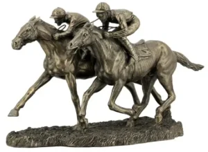 Racing To The Finish Cold Cast Bronze Statue