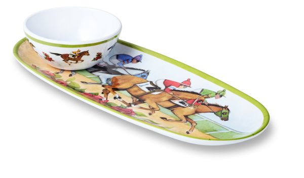 Day at the Races Melamine Chip and Dip Tray