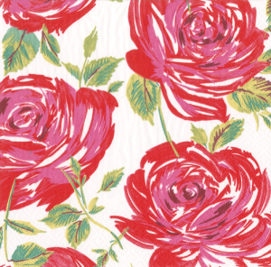 Regal Red Bold Rose Beverage Napkins