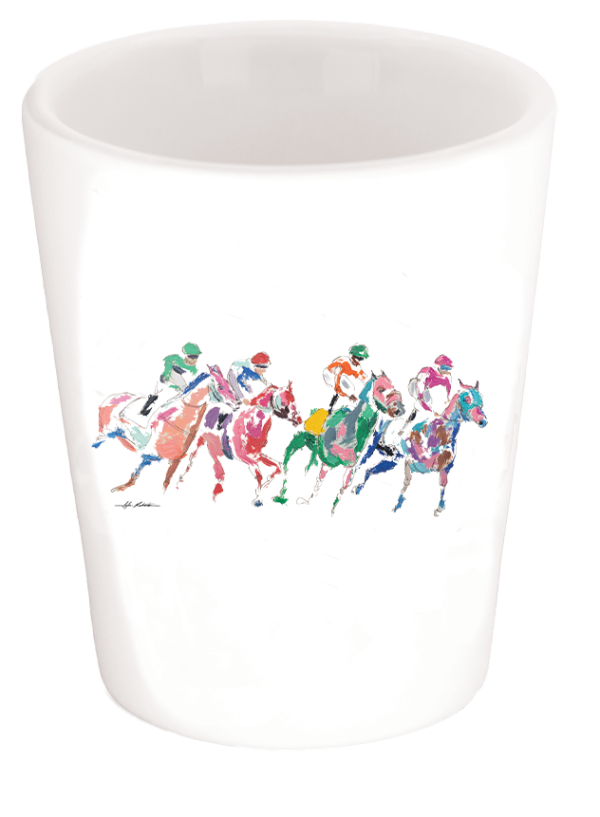 151st Art of the Derby Four Horses Ceramic Shot Glass
