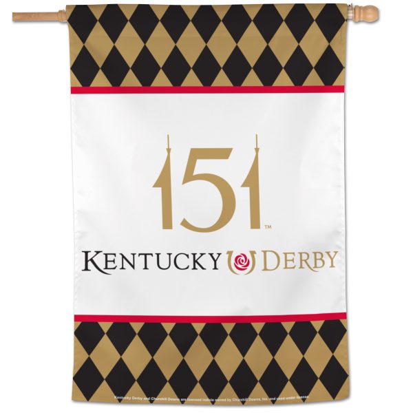 Kentucky Derby 151st Anniversary Vertical Flag