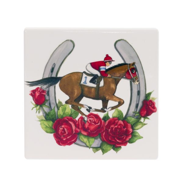 The Race Is On Horse Racing Themed Ceramic Coasters