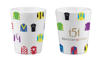 151st Ceramic Racing Silks Shot Glass