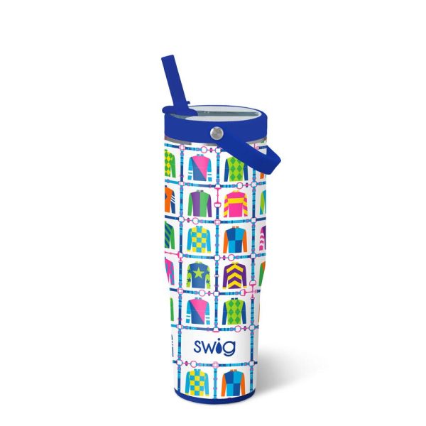 Jockey Club (Swig) Thermal Leakproof To-Go Travel Tumbler 30 oz with flip straw