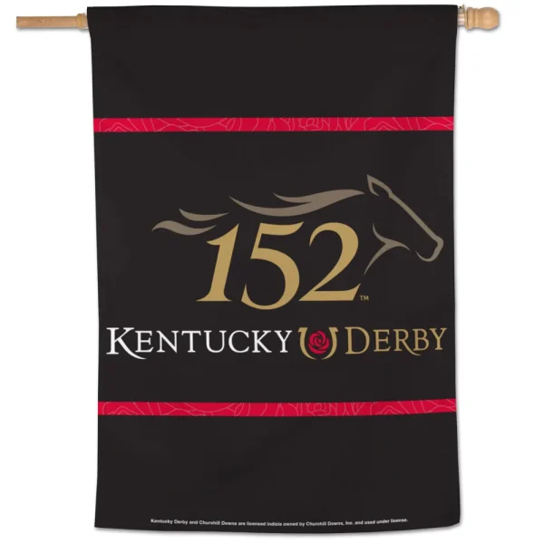 Kentucky Derby 152nd Anniversary Vertical Flag
