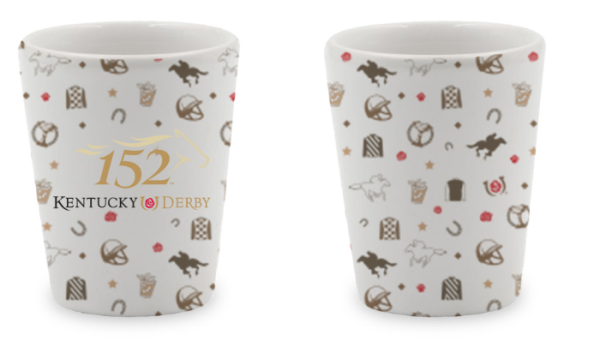 152nd Ky Derby Silks Pattern Wrap Ceramic Shot Glass