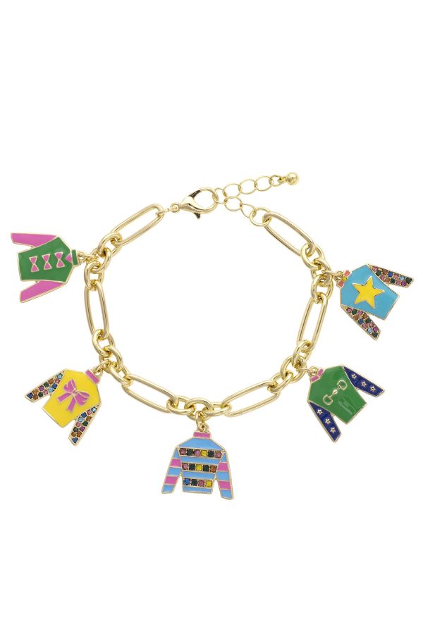 Winner's Circle Jockey Silk Enamel Charm Bracelet