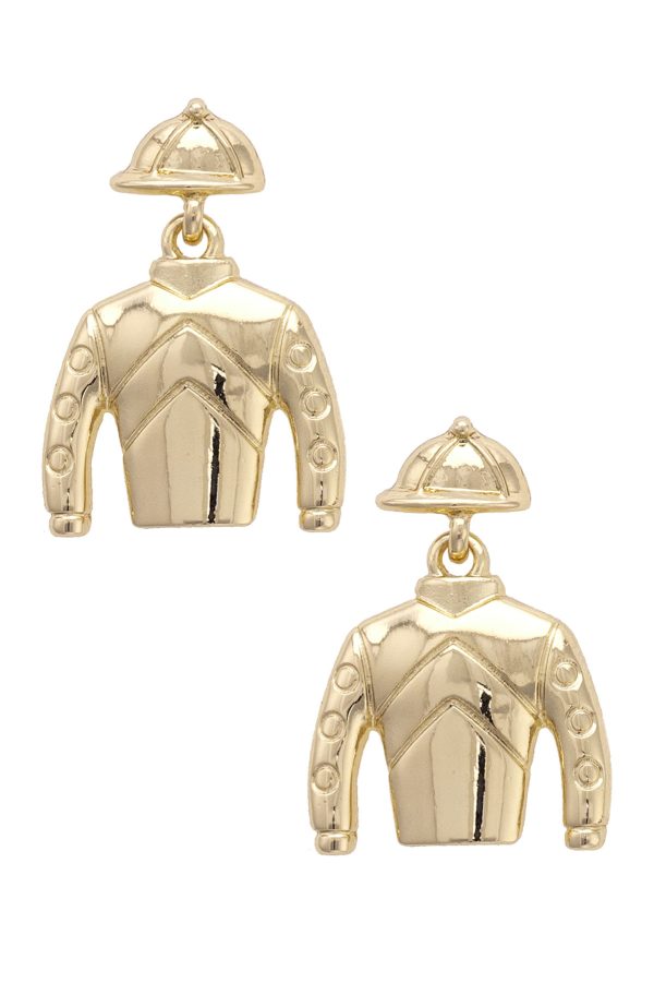 Jockey Stud Earrings in Shiny Gold