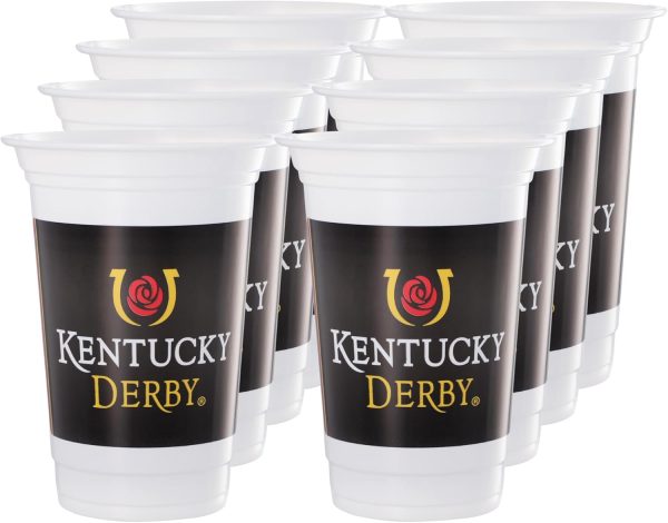 Stadium Plastic Cups 32 oz. with Iconic Kentucky Derby Logo - (8 per sleeve)