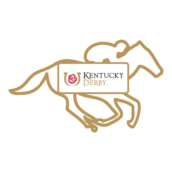 Kentucky Derby Event Horse & jockey Gold Lapel Pin (Sorry - Sold Out)