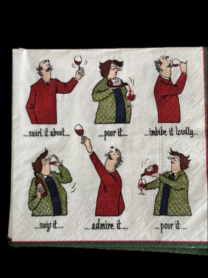 Wine Drinking Instructions Beverage Napkins